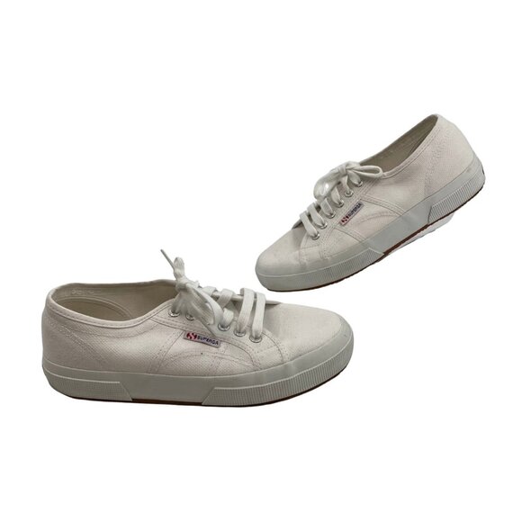 Superga White Lace-Up Athletic Sneakers | Size 8.5 for Every Occasion - Picture 1 of 7